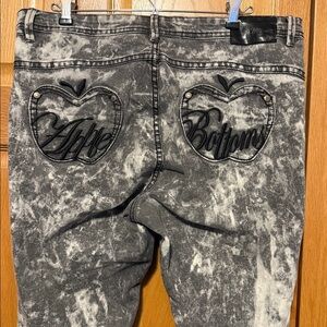 Apple Bottoms Y2K Jeans gray acid wash black gray size 14